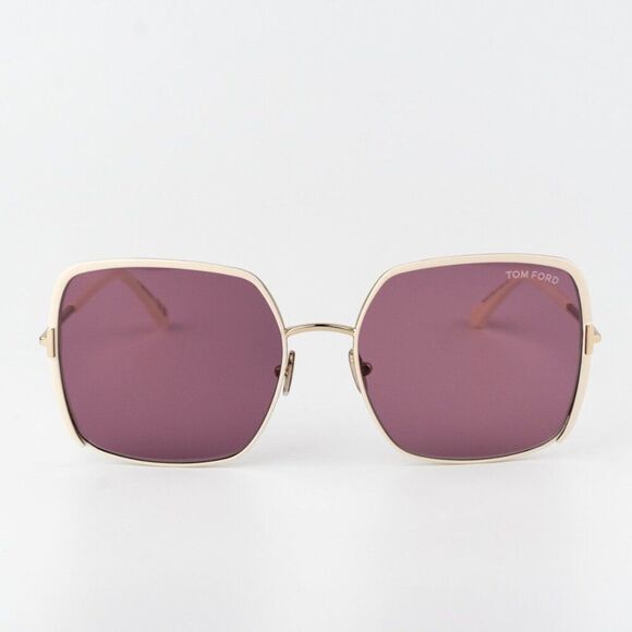 Tom Ford RAPHAELA Women Sunglasses Rose Gold Violet Square FT1006 32Y BRAND NEW main image 7